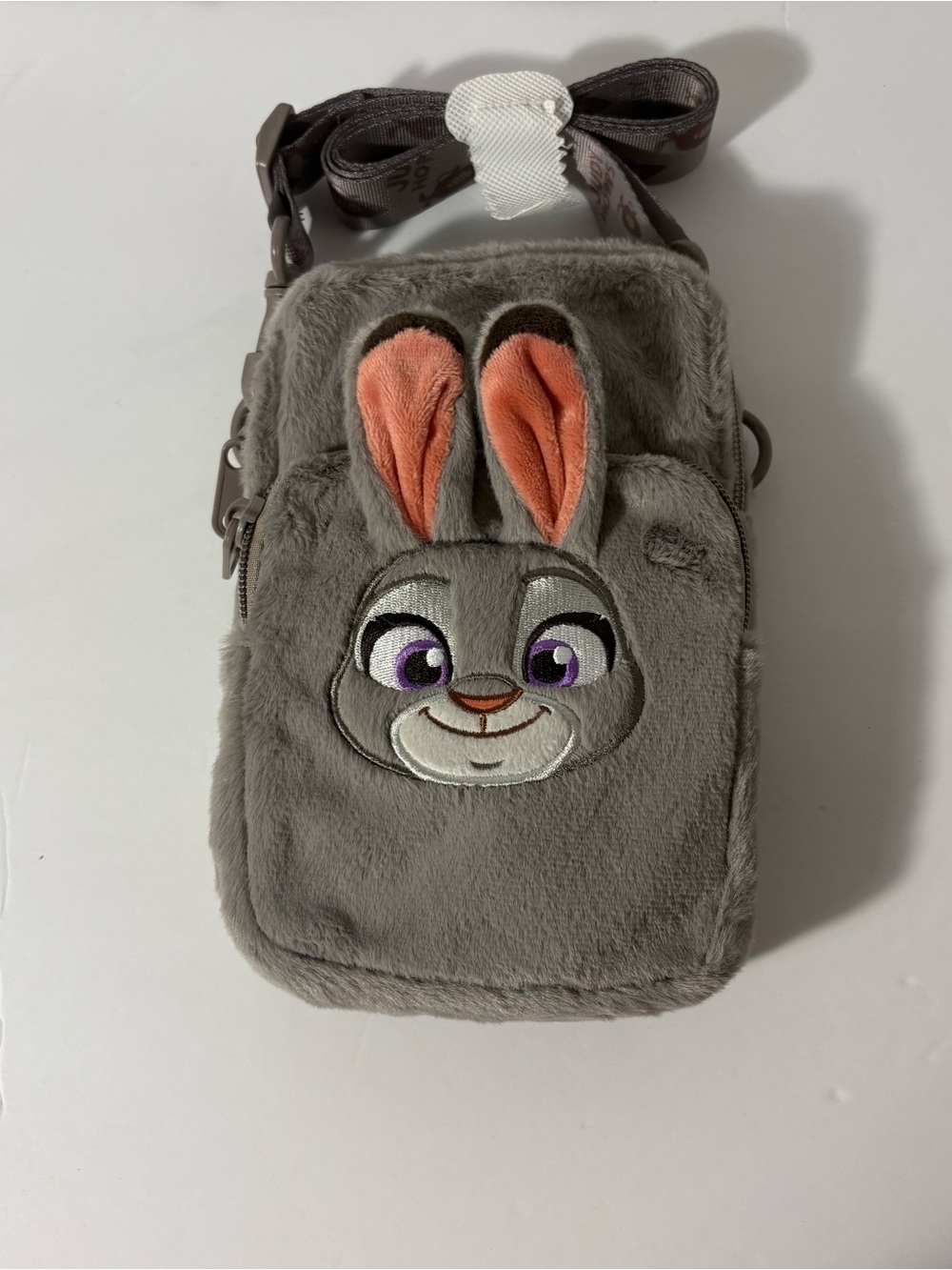 NWT Gray Plush Zootopia Judy Hopps Crossbody Bag Disney Paris Park Exclusive